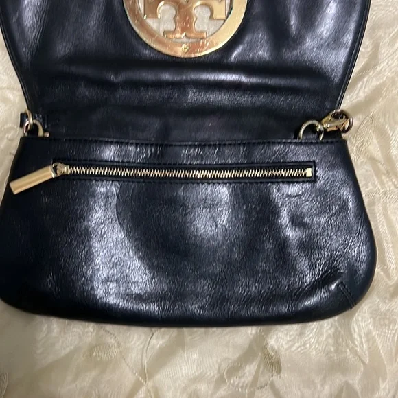 Tory Burch Reva Logo Black Leather Crossbody Bag - Picture 7 of 9